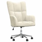 vidaXL Chaise de relaxation Blanc crème Velours