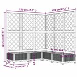 vidaXL Jardinière avec treillis bleu gris 120x120x121 5 cm PP
