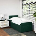 vidaXL Sommier à lattes de lit et matelas Vert foncé 80x200 cm Velours