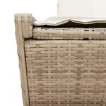 vidaXL Chaise longue double avec coussins beige résine tressée