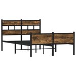 vidaXL Cadre de lit sans matelas chêne fumé 120x200 cm bois ingénierie