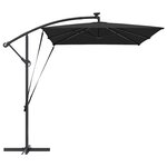 vidaXL Parasol banane à mât déporté Noir 294 x 200 x 254 cm