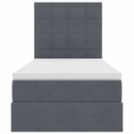 vidaXL Lit avec rangement et matelas Gris foncé 100 x 200 cm Velours