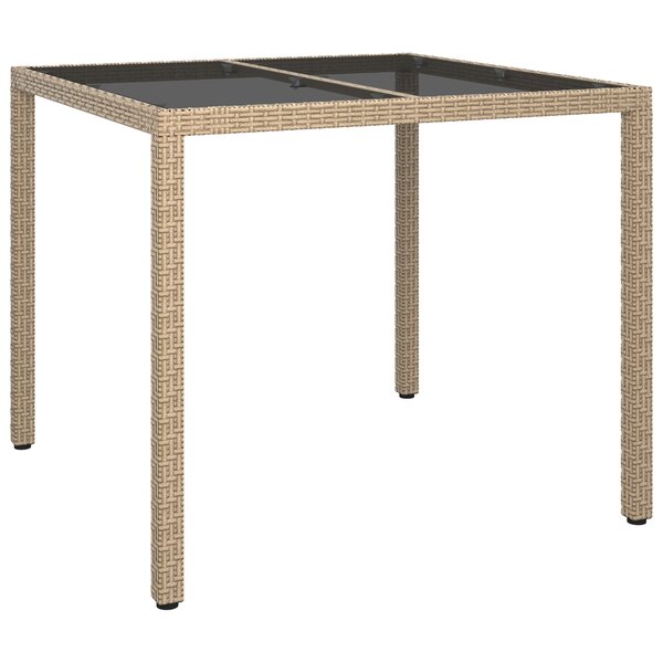 vidaXL Table de Salle à Manger de Jardin Beige 90x90x75 cm Poly Rattan