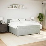 vidaXL Sommier à lattes de lit et matelas Gris clair 180x200cm Velours