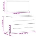 vidaXL Armoire de salle de bain avec miroir blanc bois d'ingénierie