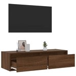 vidaXL Meuble TV avec lumières LED chêne marron 100X35 5x25 cm