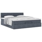 vidaXL Cadre de lit ottoman avec matelas gris foncé 200x200 cm velours