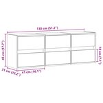 vidaXL Meuble TV mural avec lumières LED gris béton 130x31x45 cm