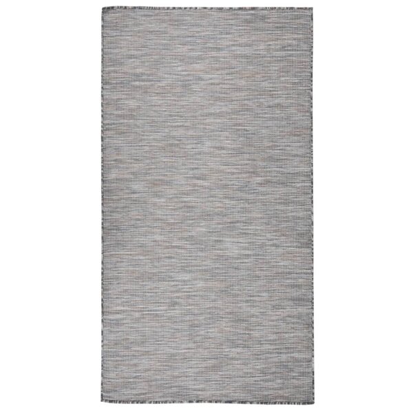 vidaXL Tapis à tissage plat d'extérieur 80x150 cm Marron et bleu