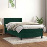 vidaXL Sommier à lattes de lit avec matelas Vert foncé 100x200 cm