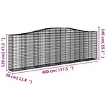 vidaXL Paniers à gabions arqués 5 Pièces 400x30x120/140 cm Fer galvanisé