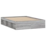 vidaXL Cadre de lit sonoma gris 135x190 cm double