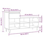 vidaXL Armoire à chaussure Blanc brillant 102x36x60 cm Bois ingénierie