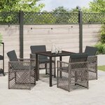 vidaXL Ensemble de salle à manger pour jardin 5 Pièces Gris polyrotin
