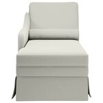 vidaXL Fauteuil long avec traversin et accoudoir droit crème velours