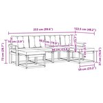 vidaXL Ensemble de canapés d'extérieur 6 pc Blanc et noir