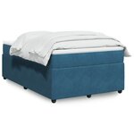 vidaXL Sommier à lattes de lit et matelas Bleu foncé 120x200cm Velours