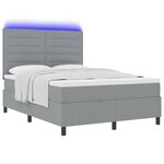 vidaXL Lit à ressorts avec matelas Gris clair 140 x 200 cm tissu