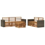 vidaXL Ensemble de canapés d'extérieur 6 pc Naturel