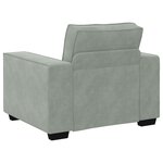 Canapé 3 pièces vidaXL avec coussins en velours gris clair