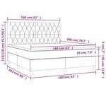vidaXL Sommier à lattes de lit et matelas et LED Noir 160x200 cm Tissu