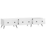 vidaXL Meuble TV Blanc brillant 147 x 34 5 x 30 cm Bois d'ingénierie
