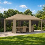 vidaXL Abri de jardin 6 x 3 m Beige Polyester et Acier 190 gsm