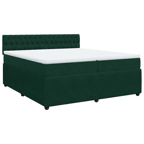 vidaXL Sommier à lattes de lit et matelas Vert foncé 200x200cm Velours