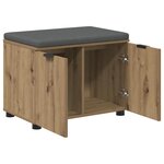 vidaXL Banc d'entrée avec coussin Chêne artisanal 60 x 38 x 46 cm