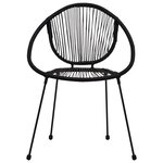 vidaXL Ensemble à dîner d'extérieur 3 Pièces Rotin PVC Noir