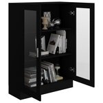 vidaXL Armoire à vitrine Noir 82 5x30 5x115 cm Bois d'ingénierie