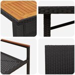Ensemble de repas de jardin vidaXL 7 pièces en poly rattan noir