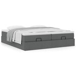VidaXL Cadre de lit ottoman avec matelas gris foncé 160x200cm tissu