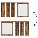 vidaXL Porte-manteau mural avec étagère Bois ancien 85 x 10 x 45 cm