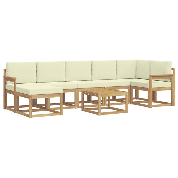 vidaXL Ensemble de canapés d'extérieur 8 pc Blanc et crème Polyester