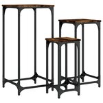 vidaXL Tables d’appoint gigognes 3 Pièces chêne fumé bois d'ingénierie