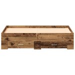 vidaXL Cadre de Lit avec Tiroirs Vieux bois Bois d'ingénierie 140 x 200 cm