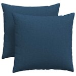 vidaXL Coussins de canapé 2 pc tissu Bleu 45 x 45 cm