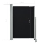 vidaXL Auvent latéral rétractable de patio 120 x 300 cm Noir