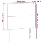 vidaXL Tête de lit avec oreilles Crème 83x16x118/128 cm Similicuir