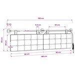 vidaXL Tête de lit suspendue Avec lumière LED Bordeaux Tissu
