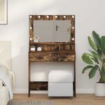 vidaXL Coiffeuse Chêne fumé 79 x 41 x 135 cm Bois d'ingénierie