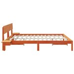 vidaXL Cadre de lit avec tête de lit Marron cire Bois massif en pin
