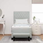 vidaXL Lit à ressorts avec matelas Gris clair 90 x 190 cm Velours