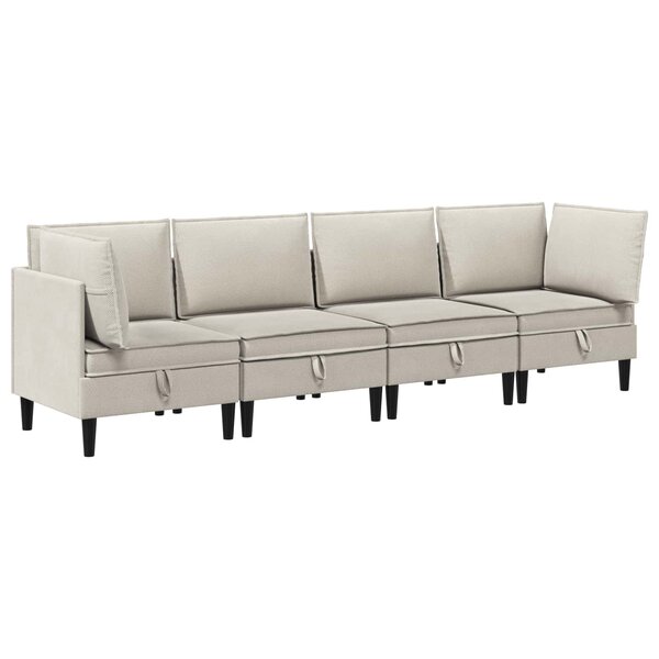 vidaXL Ensemble de meubles pour le salon 4 Pièces Avoine Tissu
