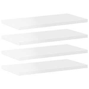 vidaXL Panneaux de bibliothèque 4 Pièces blanc brillant bois d’ingénierie