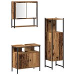 vidaXL Ensemble de mobilier de salle de bain avec porte 3 Pièces Marron