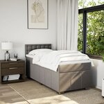 vidaXL Sommier à lattes de lit avec matelas Taupe 90x200 cm Tissu
