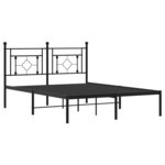 vidaXL Cadre de lit métal sans matelas avec tête de lit noir 140x200cm
